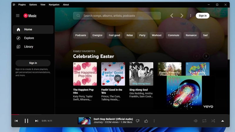 YouTube Music Desktop App on Windows.
