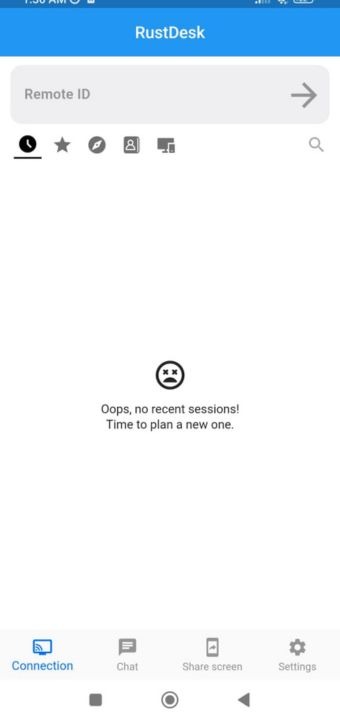 Rustdesk Mobile Interface Showing Id Inserting Option