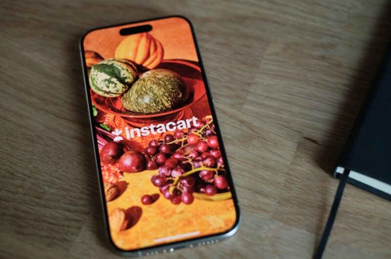 Instacart app on phone.