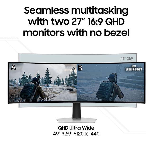 Samsung Odyssey Curved Gaming Monitor Seamless Multitasking