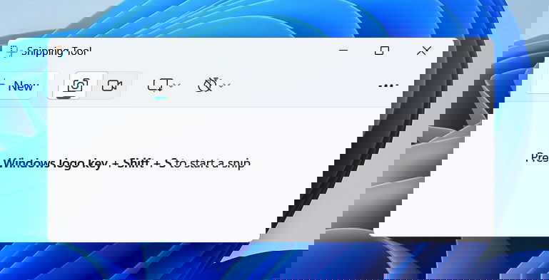 Snipping Tool main interface in Windows 11