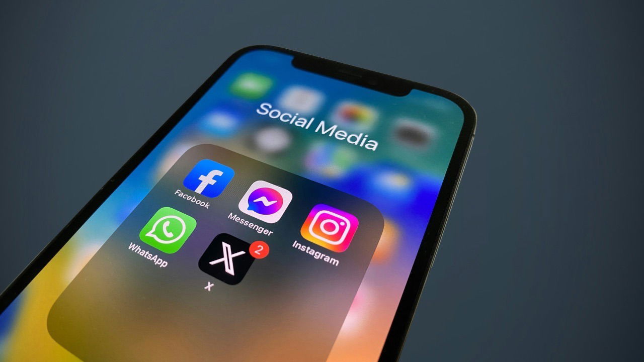 An image showing social media accounts on an iPhone