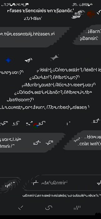 Learning a new language with Gemini.
