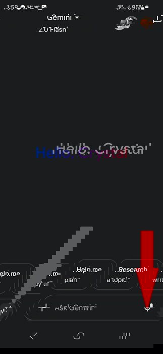 Setting up Gemini Live for the first time.