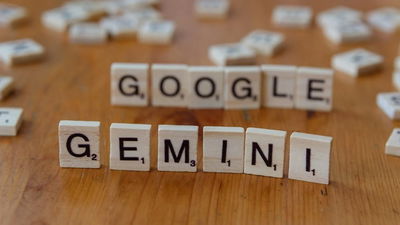 Google Gemini on scrabble tiles.