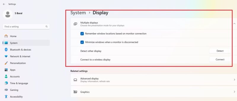 Multiple displays enabled on a Windows device.