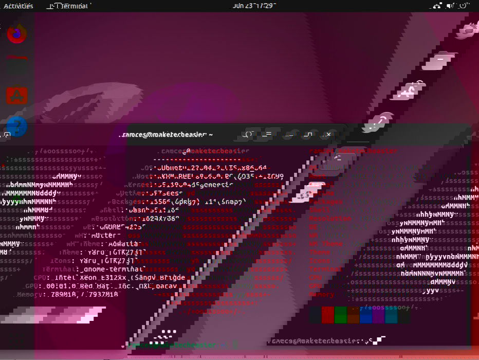 A screenshot showing an Ubuntu Linux desktop.