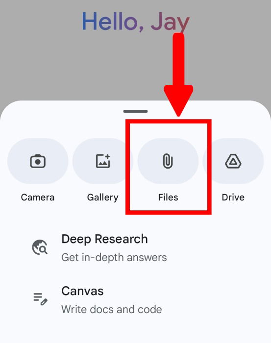 Upload File In Gemini App