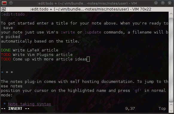 Vim plugins: Notes