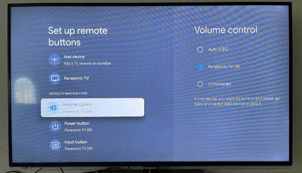 Volume Control Setup Chrome Tv
