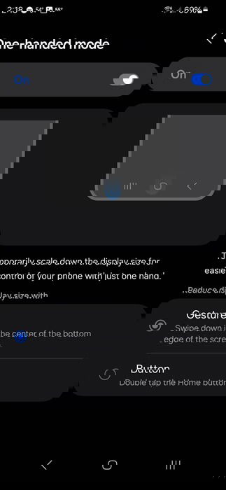 Turning on One-handed mode on Android