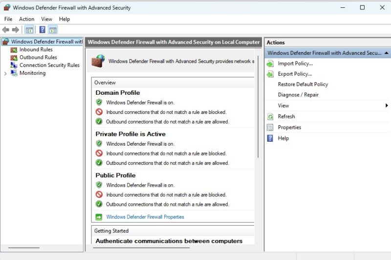 Adding rules to Windows firewall.