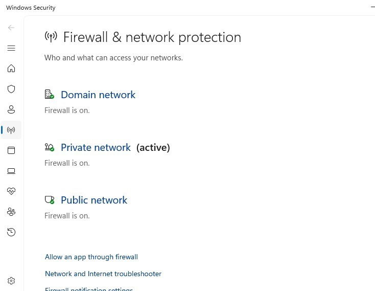 Windows firewall built into Windows.
