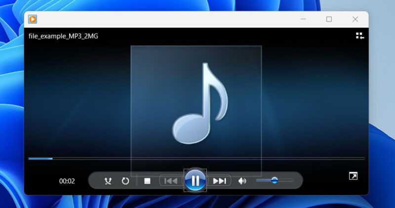 Windows Media Player Legacy playing an audio file