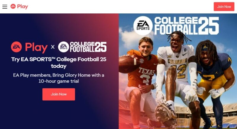 Latest game available in the EA Play game trial library.