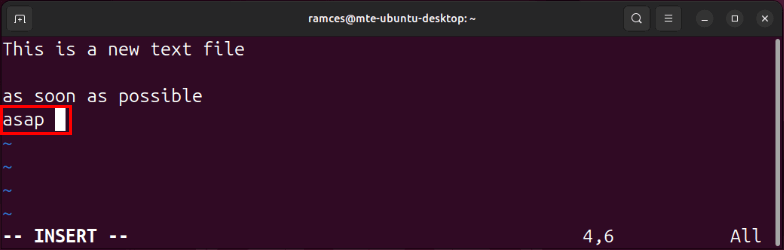 A terminal highlighting the user interrupt for Vim's automatic abbreviation command.