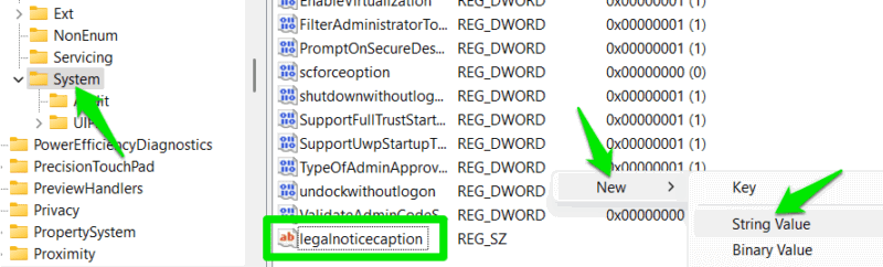 Adding custom title value in Windows Registry
