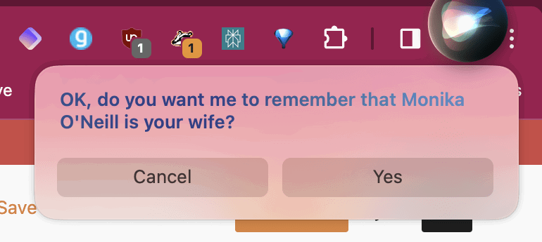 Add relationship to Mac contact
