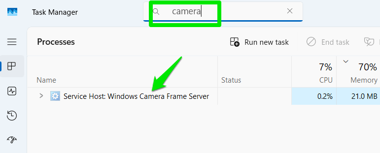 Camera Process Task Manager