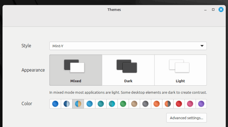 Changing Themes In Linuxmint