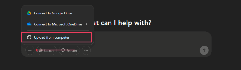 Uploading new images from computer via ChatGPT web interface.