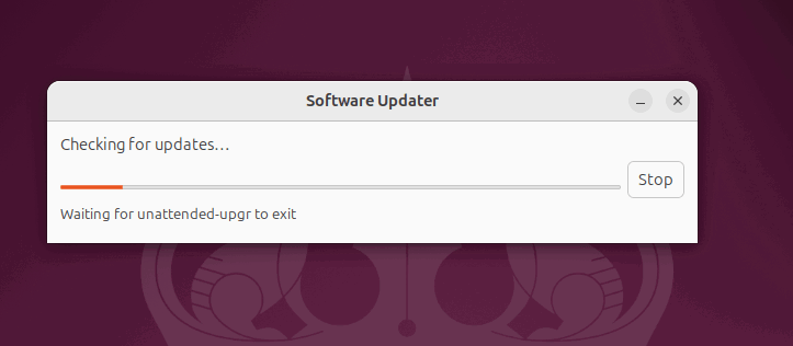 Checking for updates in Linux Ubuntu.