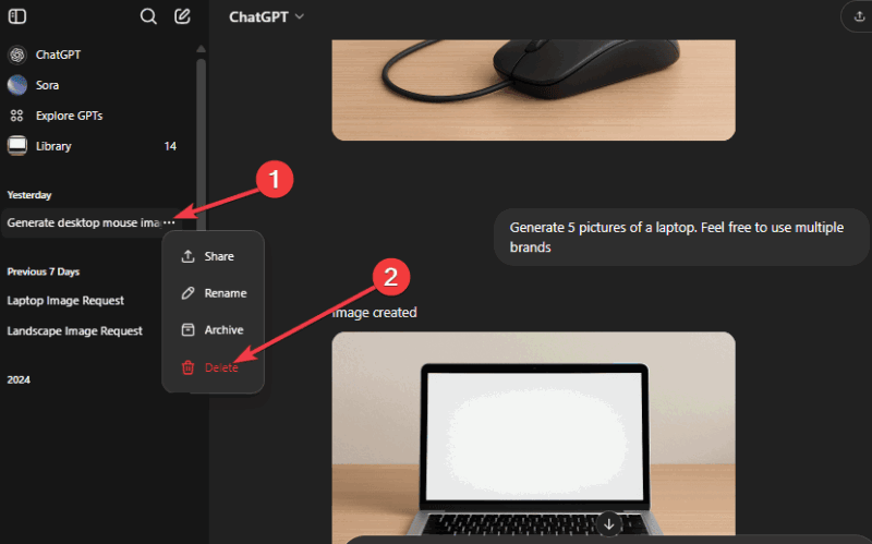Delete Image Thread Chatgpt Library