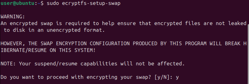 Encrypting Swap space partition.