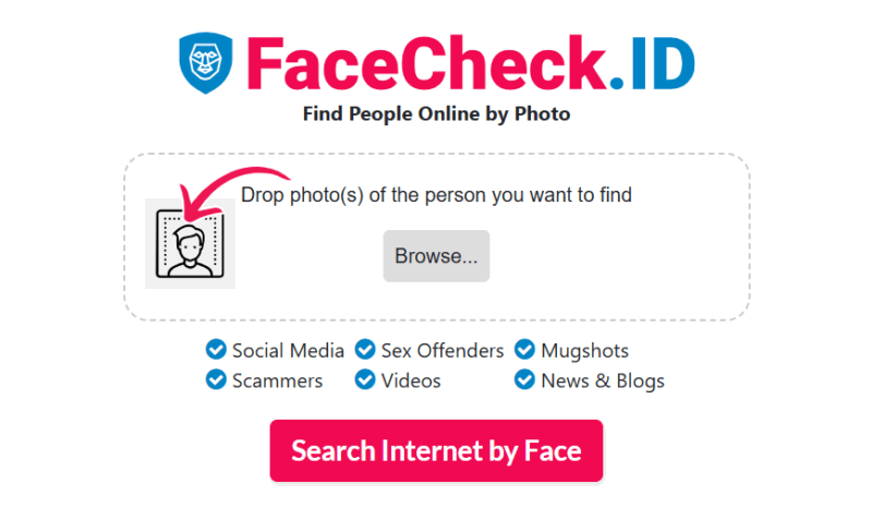 Facecheck main interface