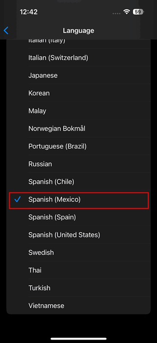 Switching to new Siri language on iPhone. 