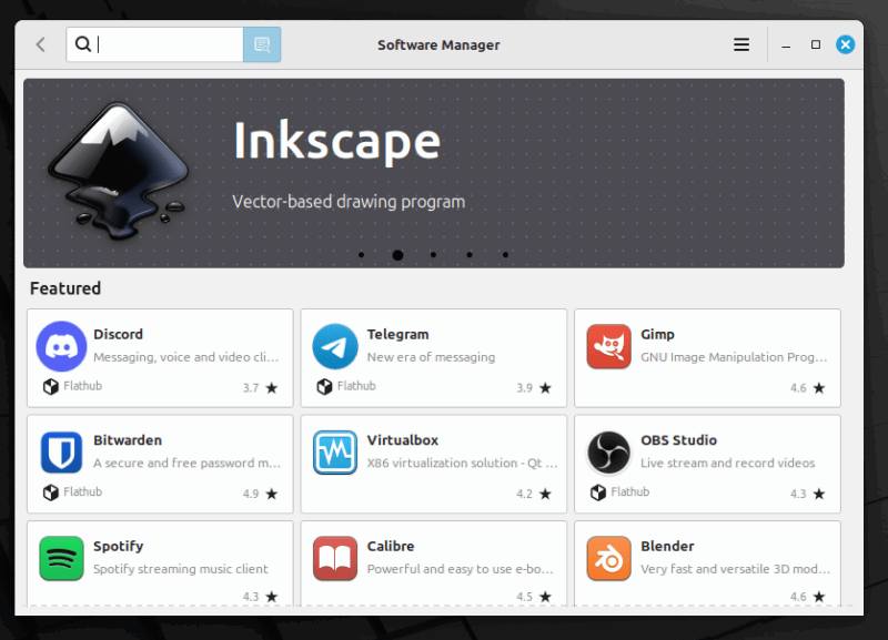 Linuxmint Software Manager Interface