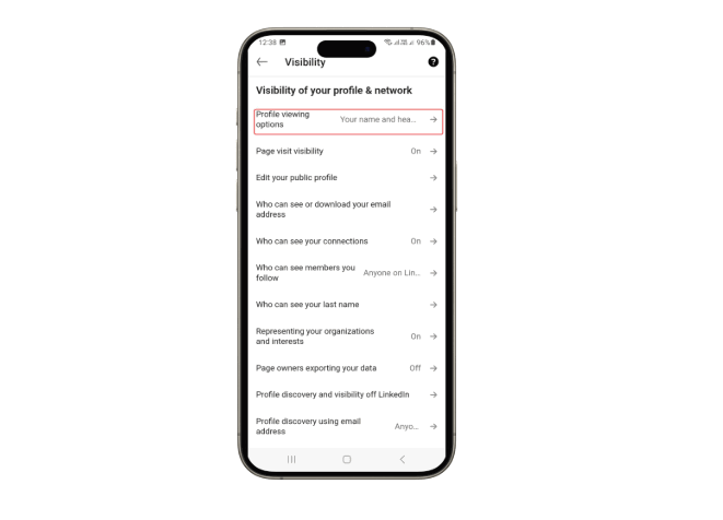Modify Visbility Options