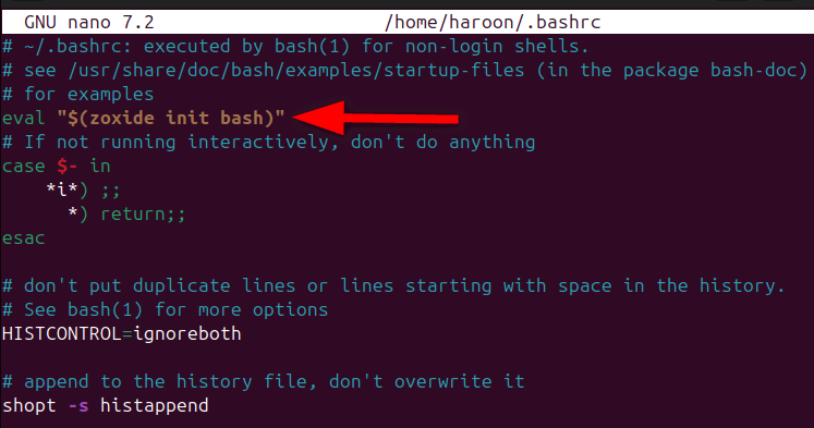Modifying Cofiguration Of Bash Terminal for using zoxide command line tool.