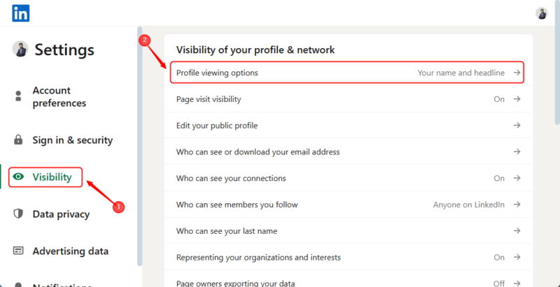 Profile Viewing Options
