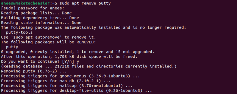 Remove Putty