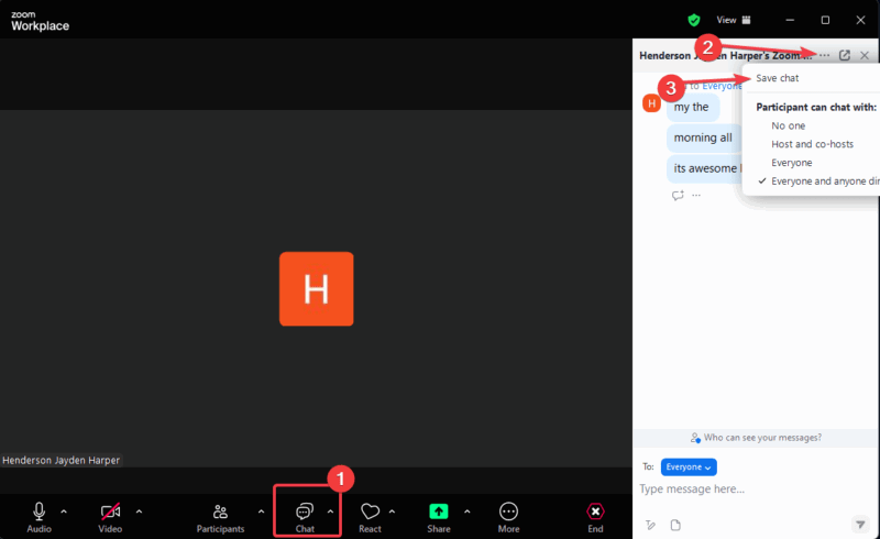 Save Zoom Chat Desktop