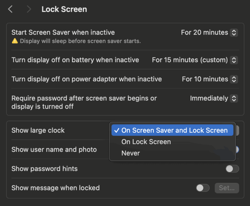 Show Large Clock On Mac