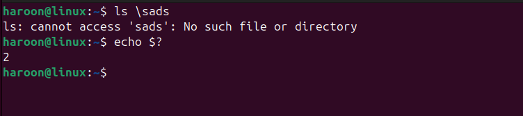 Shwoing Exit Codes Of Last Executed Command