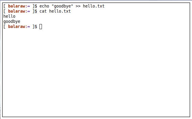 Terminal Output File 07 Example Redirect