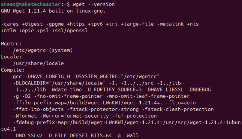 Verify Wget Installation
